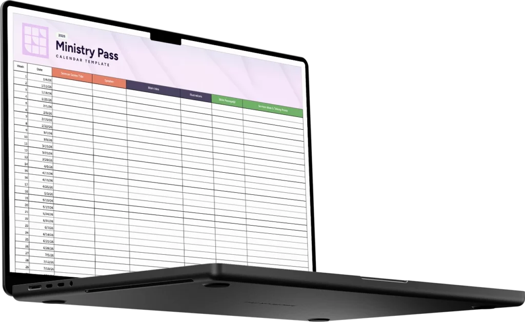 Laptop mockup of excel spreadsheet